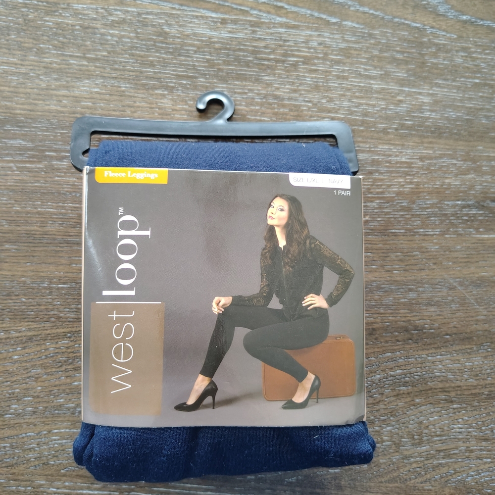 West Loop Navy Fleece Leggings L/XL